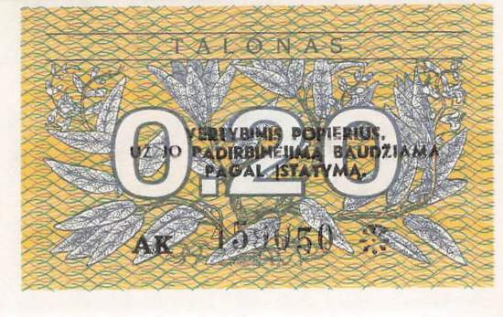 Litauen p30 0,20 Talonas 1991